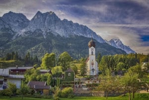 Fra München: Neuschwanstein & Zugspitze, Eibsee + Østrig .