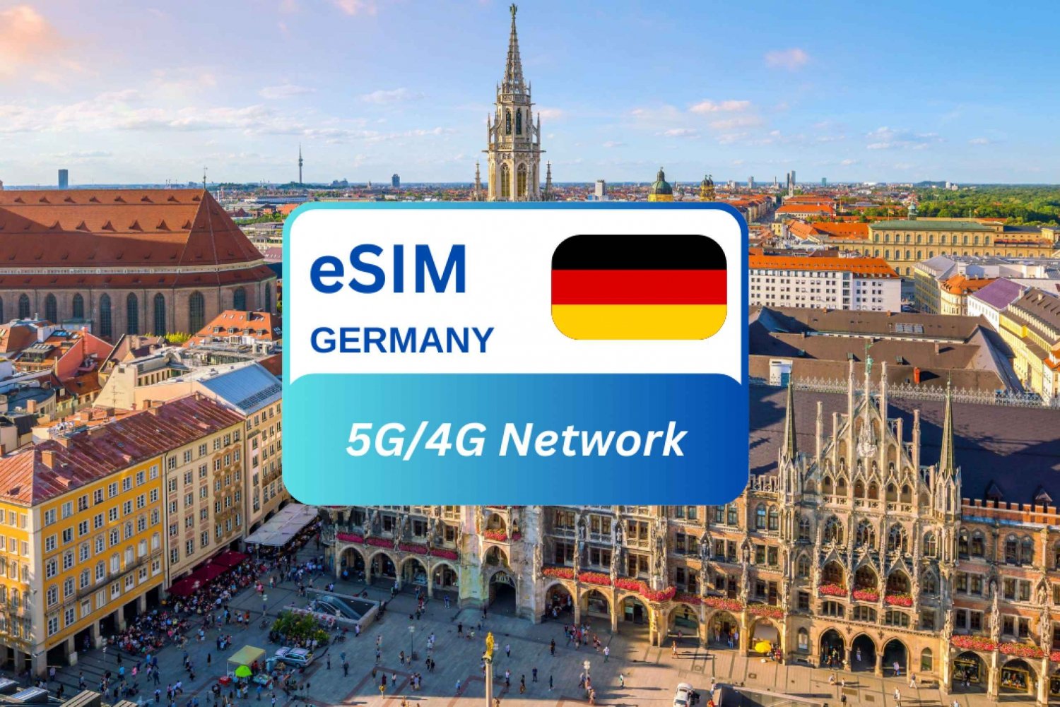 Z Monachium: Plan taryfowy eSIM dla turystów w Niemczech