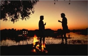 Sundowners on the Okavango River