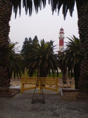 Swakopmund Lighthouse as seen from Cafe Anton