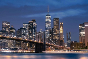 New York City: Skyline bustur om natten med Pizza Slice