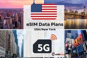 NYC : Plano de dados de Internet eSIM 4G/5G para os EUA