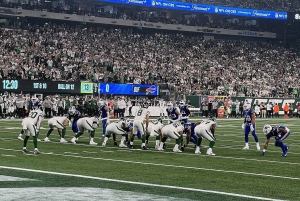 ニューヨーク: メットライフ・スタジアムでのニューヨーク・ジェッツのフットボールの試合