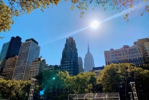 Manhattan; spasertur på 5th Avenue og solnedgang ved Empire State