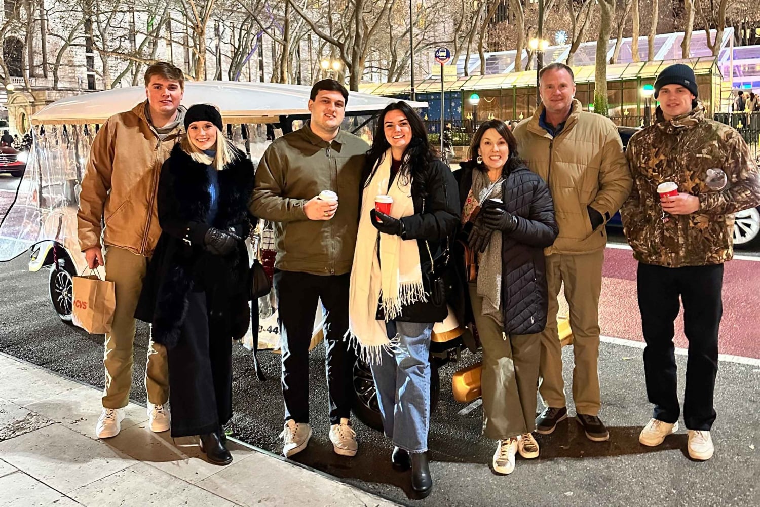 ニューヨーク市：クリスマスと名所を巡るガイド付き市内ツアー（快適なカートで）