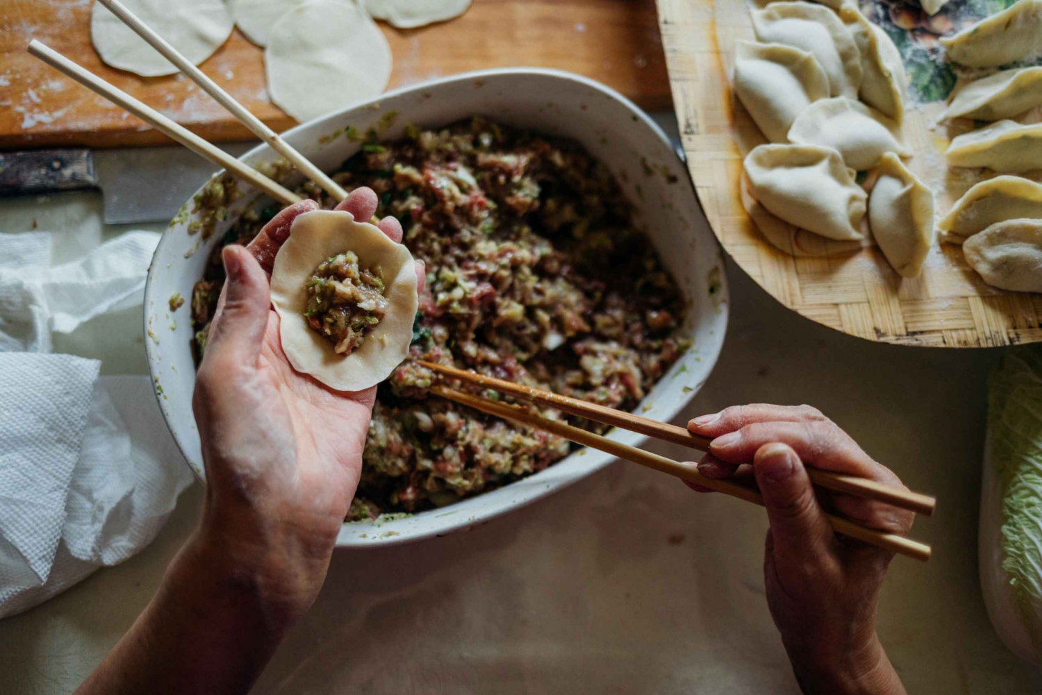 Rullande läckerheter: Matlagningskurs i kinesiska dumplings i New York