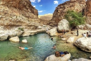 Mascate : Excursion privée d'une journée à Wadi Shab et au gouffre de Bimmah
