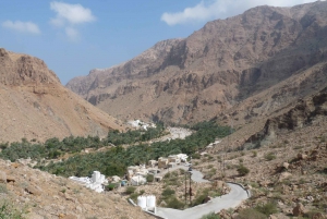 Muscat: Wadi Mibam privétour van een hele dag met een 4x4-auto