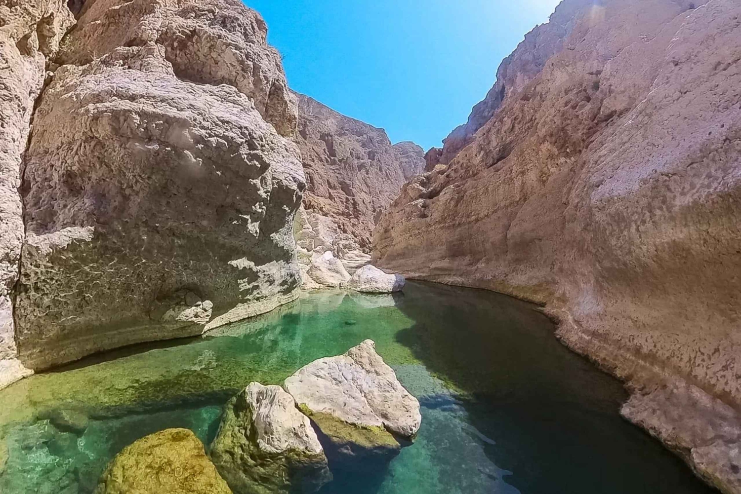 Muscat: Wadi Shab, Sinkhole, and White Beach Day Trip