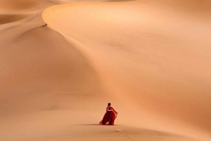 Puesta de sol en el desierto con recogida