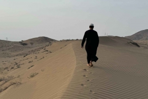 Puesta de sol en el desierto con recogida