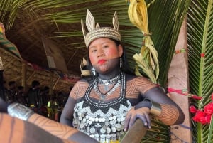 Embera dorp aan de Chagres rivier en wandelen naar de waterval