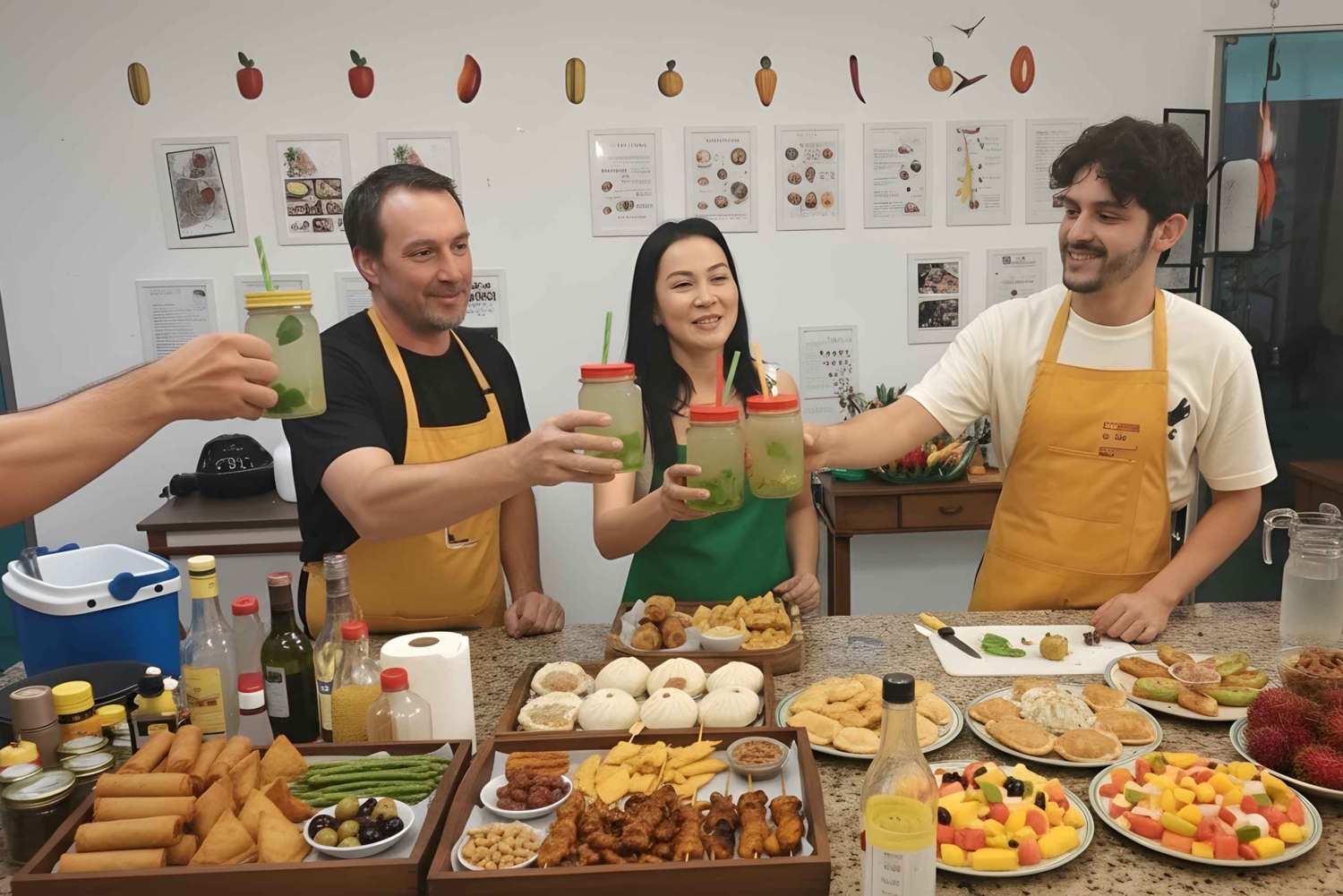 Sessão de degustação de comida e bebidas da América Central do Panamá