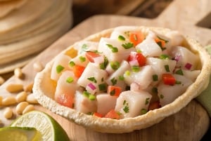 Sessão de degustação de comida e bebidas da América Central do Panamá