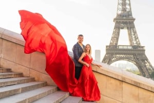 Parijs: Eiffeltoren glamour fotoshoot met jurk opties