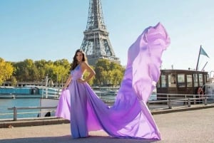 Parijs: Eiffeltoren glamour fotoshoot met jurk opties