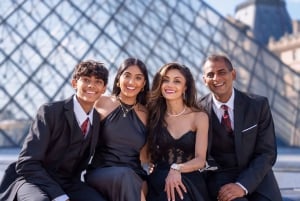 Parijs: fotoshoot bij de Eiffeltoren en het Louvre (hoogwaardige bewerkingen)