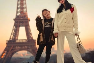 Parijs: fotoshoot bij de Eiffeltoren en het Louvre (hoogwaardige bewerkingen)