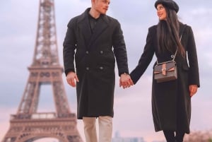 Parijs: fotoshoot bij de Eiffeltoren en het Louvre (hoogwaardige bewerkingen)