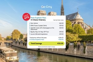 Paris: Explorer Pass com 3, 4, 5, 6 ou 7 atracções