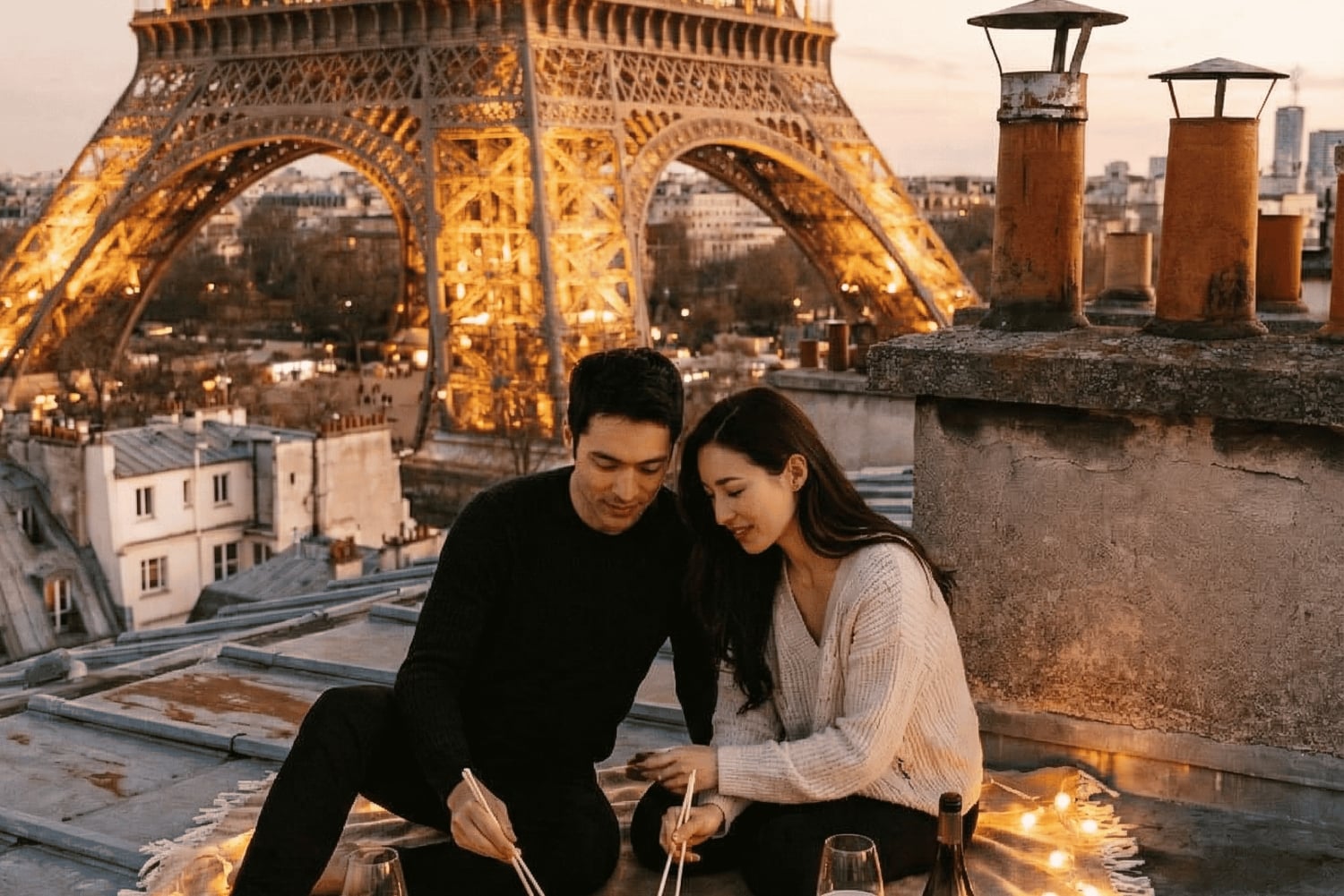 Paris: Private Rooftop Photoshoot with Eiffel Tower View