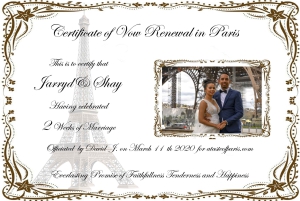Paris: Fornyelse av bryllupsløfter Personlig foto- eller videoopptak