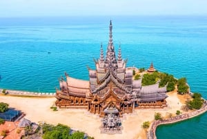 Bangkok: Pattaya Truth Sanctuary Guided Tour & Coral Island