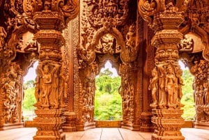 Bangkok: Pattaya Truth Sanctuary Guided Tour & Coral Island