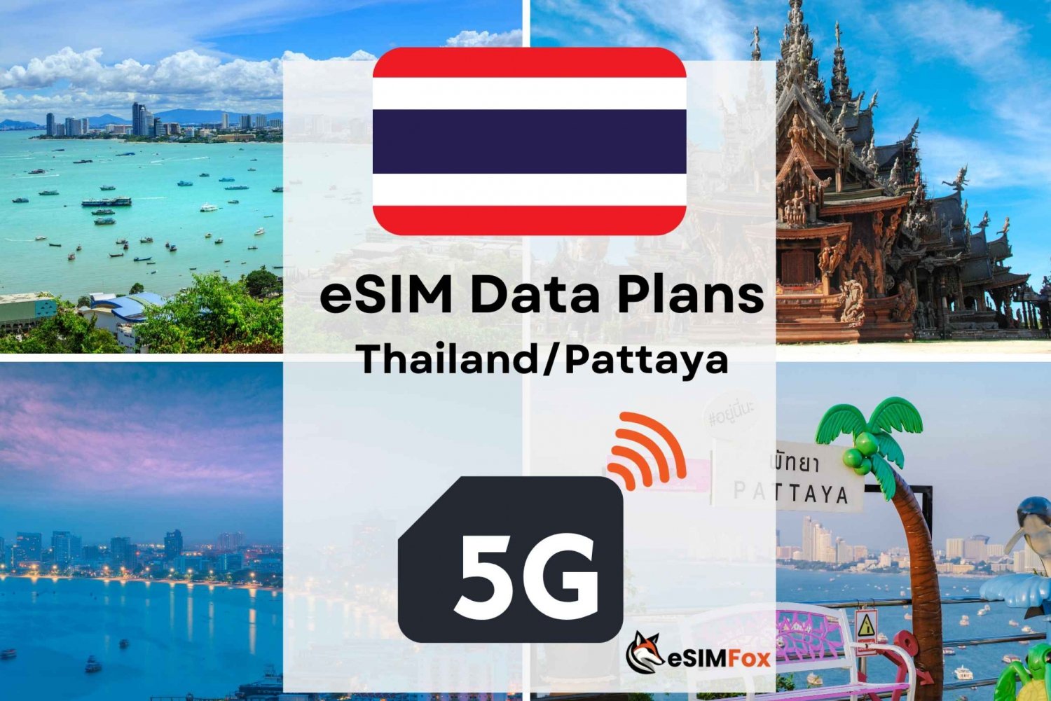 Pattaya: eSIM Internet Data Plan Thaimaahan 4G/5G:lle