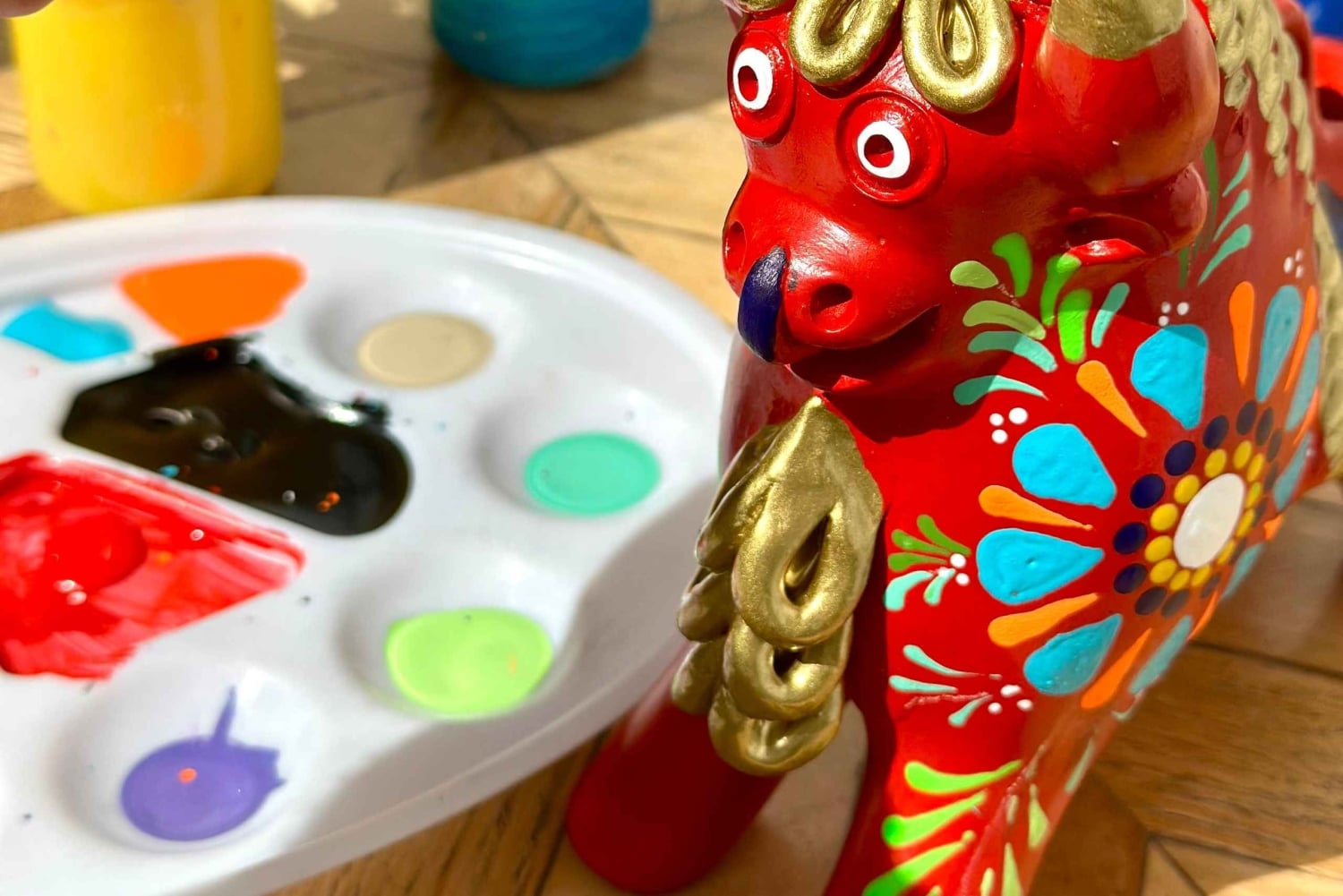 Cusco: Bemale dein eigenes Kunsthandwerk | Torito de Pucará | Anden-Lama