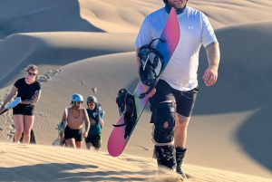 Huacachina: Sandboarding/Sandskiing-upplevelse vid solnedgången på galna buggy