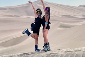 Huacachina: Sandboarding/Sandskiing-upplevelse vid solnedgången på galna buggy