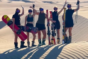 Huacachina: Sandboarding/Sandskiing-upplevelse vid solnedgången på galna buggy