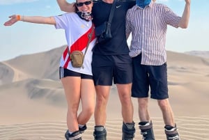 Huacachina: Sandboarding/Sandskiing-upplevelse vid solnedgången på galna buggy