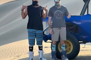 Huacachina: Sandboarding/Sandskiing-upplevelse vid solnedgången på galna buggy