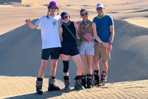 Huacachina: Sandboarding/Sandskiing-upplevelse vid solnedgången på galna buggy