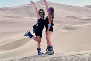 Huacachina: Sandboarding/Sandskiing-upplevelse vid solnedgången på galna buggy