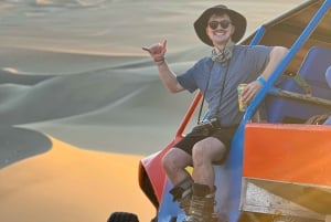 Huacachina: Sandboarding/Sandskiing-upplevelse vid solnedgången på galna buggy