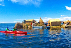 Kayak in the Uros Floating Island and Taquile by speadboat