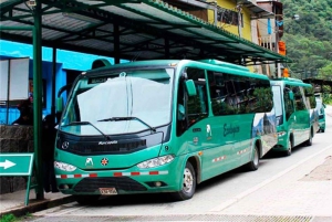 Round trip bus tickets to Machu Picchu.