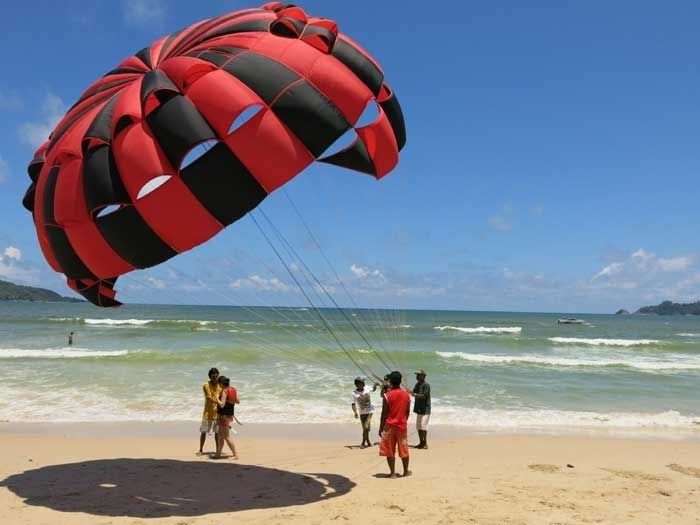 Paragliding off the beach