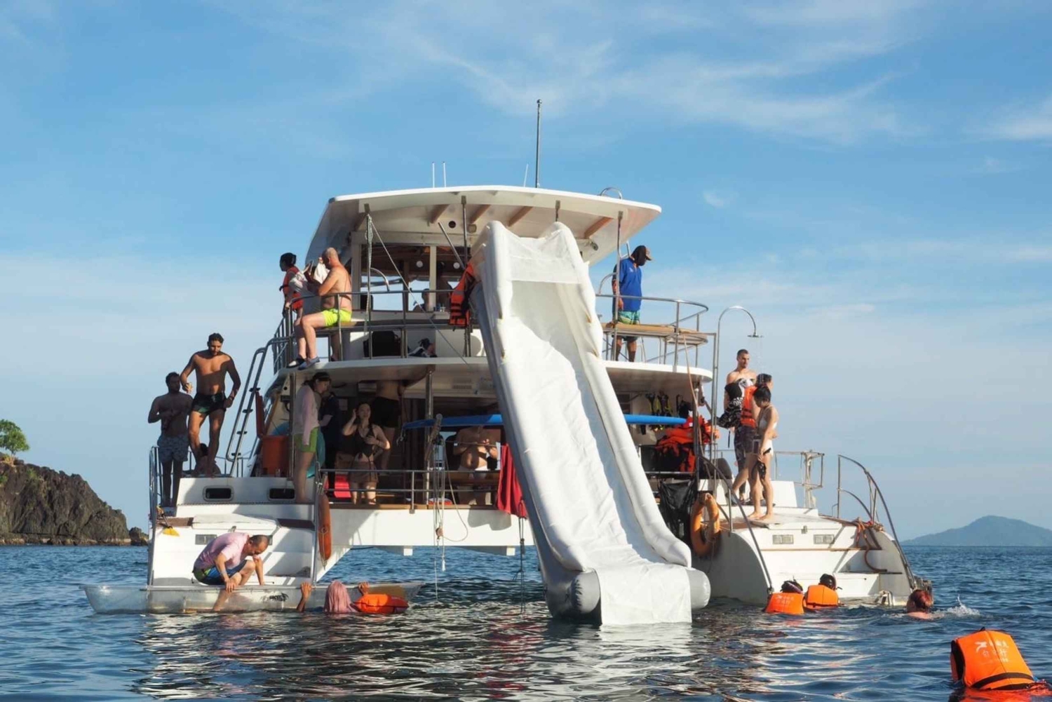 Amazing Coral Island & Sunset Dinner with Power Catamaran