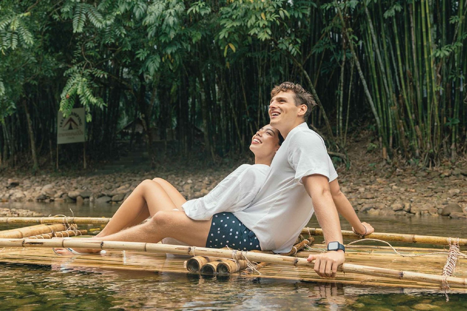 From Phuket: PhangNga, Bamboo Rafting, Temple & Waterfall