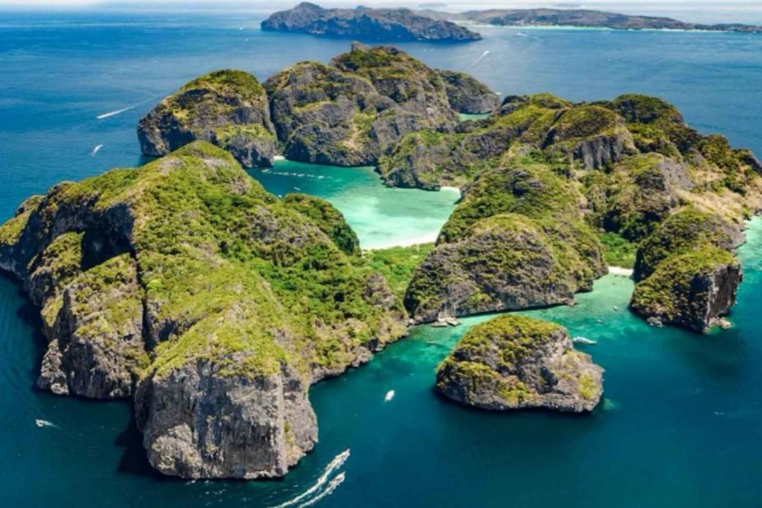 Depuis Phuket : L'île de Phi Phi et l'île de Khai en bateau rapide