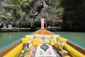 Khao Lak: Wycieczka o wschodzie słońca po zatoce Phang Nga łodzią VIP Longtail