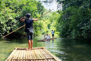 Phuket : Rafting en bambou, grotte des singes et option VTT