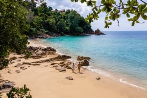 Phuket : Visite privée en catamaran de luxe de l'île de Corail ou de l'île de Maiton