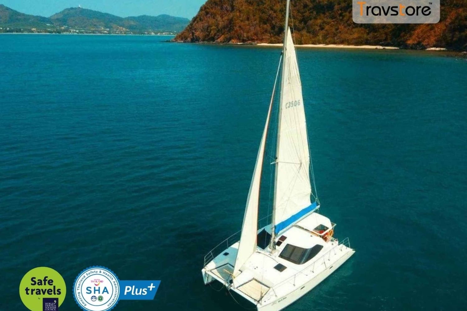 푸켓 카타마란으로 산호와 라차 섬 당일 여행