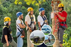 Phuket: Elefantreservat og zipline-eventyr-kombination