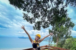 Phuket: Elefantreservat og zipline-eventyr-kombination